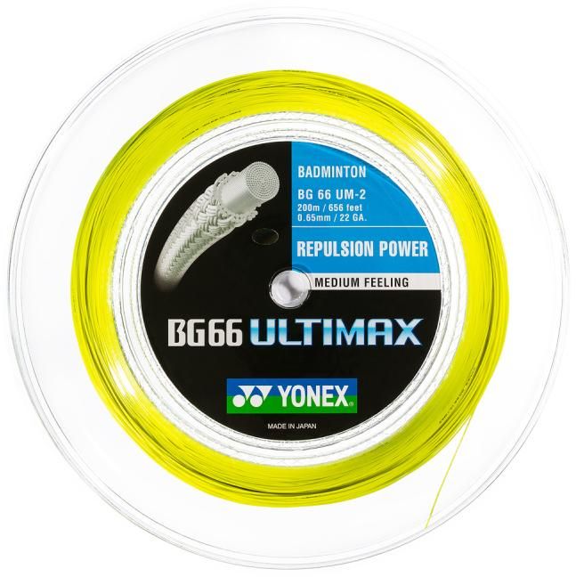 Yonex žica za badminton reket BG 66 ULTIMAX žuta 200m