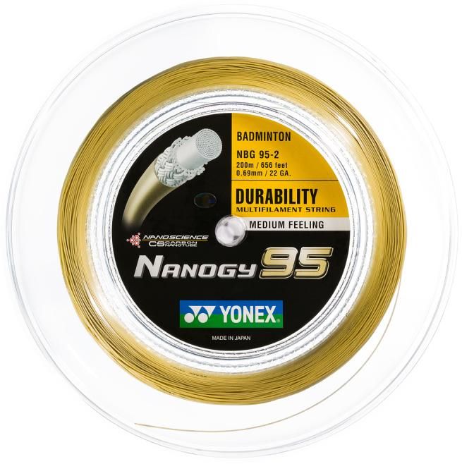 Yonex žica za badminton reket NANOGY 95 zlatna 200m